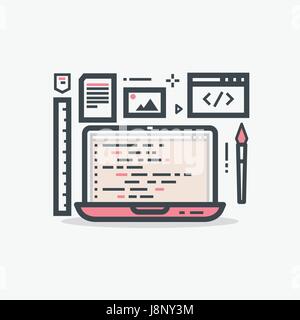 Ordinateur portable design web Illustration de Vecteur
