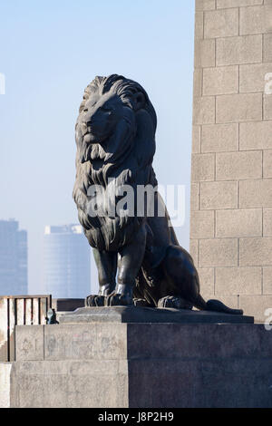 Sculpture du Caire Rue Kasr El Nil Lion Banque D'Images