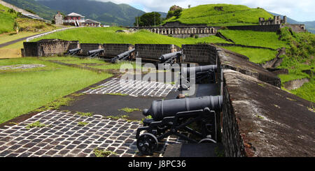 Cannon, british, soufre, Brimstone, base, historique, Hill, parc national, Banque D'Images