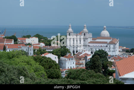 Toits du Alfalma district de Lisbonne, Portugal Banque D'Images