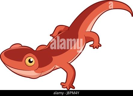 Cartoon smiling Newt Illustration de Vecteur