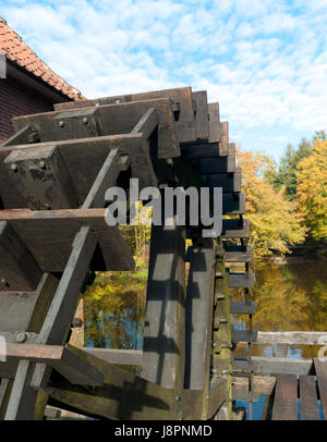 Roue, vintage, moulin, scierie, rustique, rustique, d'eau, roue, de l'industrie, Banque D'Images