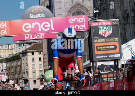 Milano, Italie 28 mai 2017. La dernière étape du 100e TOUR D'Italie. Tom Dumoulin remporte le 100e Giro d'Italia Banque D'Images