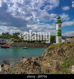 Phare de Doelan près de Clohars-Carnoet, Bretagne, France, Europe Banque D'Images