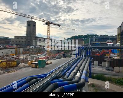 La gare principale de Stuttgart construction site Banque D'Images