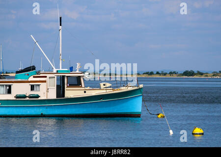 Un bateau amarré à Port Jefferson, Brookhaven, Long Island, New York, United States, Amérique du Nord Banque D'Images