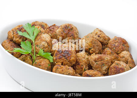 Boulettes frites fraîchement dans un bol Banque D'Images