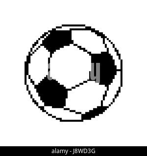 Ballon de soccer Football art pixel pixelisées isolé sur fond blanc Illustration de Vecteur