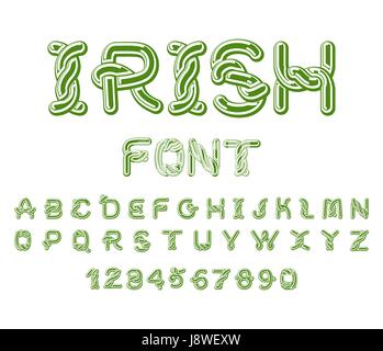 La police irlandaise. Alphabet Celtique national. Irlande lettre ornement traditionnel Illustration de Vecteur