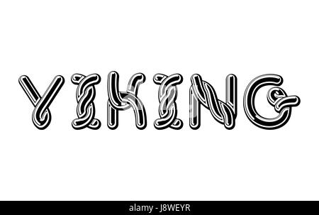 Logo Viking Celtique lettrage. police médiévale Scandinave ABC ornement. Les manuscrits anciens traditionnels alphabet Illustration de Vecteur