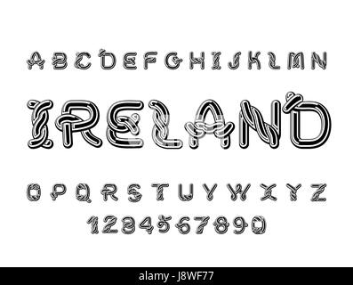 Police de l'Irlande. Alphabet Celtique national. Lettre ornement traditionnel irlandais Illustration de Vecteur