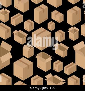 Boîte en carton modèle homogène. Arrière-plan de l'emballage papier Illustration de Vecteur