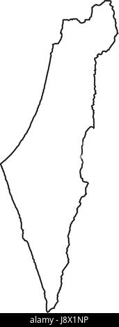 Carte d'isolignes d'Israël sur fond blanc Illustration de Vecteur