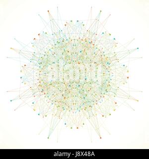 Abstrait géométrique forme ronde avec ligne et points. Composition graphique pour la médecine, la science, la technologie, la chimie. Vector illustration Illustration de Vecteur