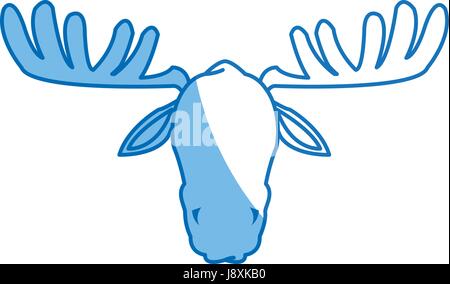 Bois d'orignal de la faune naturelle des animaux droit Illustration de Vecteur