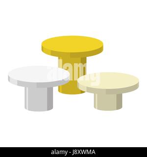 Ronde sport podium sur un fond blanc. Trois prix : or, argent et bronze. Socle d'illustration vectorielle pour le gagnant Illustration de Vecteur