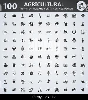 Des icônes pour l'agriculture et la conception de l'interface utilisateur web Illustration de Vecteur