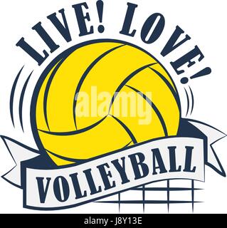 L'emblème jaune volley-ball Illustration de Vecteur