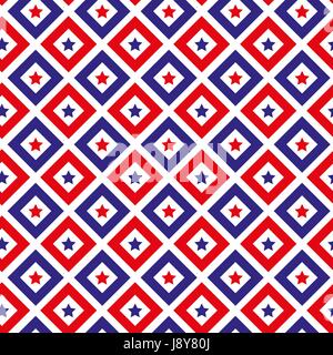 Date de l'indépendance d'Amérique seamless pattern. 4e juillet contexte sans fin. USA national maison de répéter la texture avec des étoiles. Vector illustration. Illustration de Vecteur