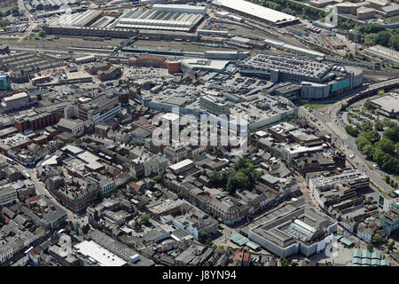 Vue aérienne du centre-ville de Doncaster, dans le Yorkshire, UK Banque D'Images