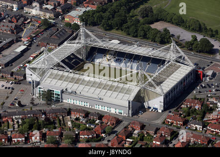 Vue aérienne de Preston North End Deepdale stadium, UK Banque D'Images