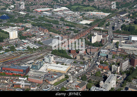 Vue aérienne du centre-ville de Stockport, Greater Manchester Banque D'Images