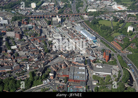 Vue aérienne du centre-ville de Stockport, Greater Manchester Banque D'Images