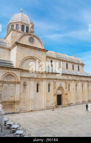 Sv Katedrala Sveti Jakov, Jakova, cathédrale de Saint James, Trg Republike Hrvatske, vieille ville de Sibenik, Dalmatie, Croatie Banque D'Images