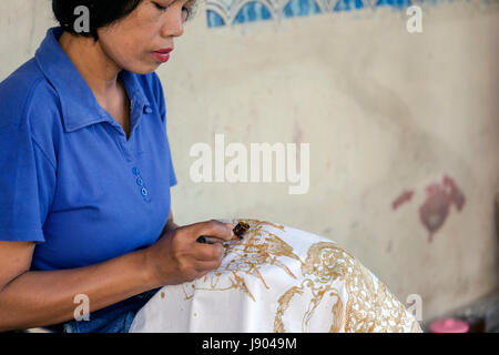 L'art du batik, Yogyakarta, Java, Indonésie, Asie Banque D'Images