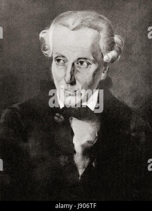 Immanuel Kant, 1724-1804, philosophe allemand des Lumières de Königsberg, Prusse, auteur de la Critique de la raison pure. Reproduction d'une peinture de portrait de Hutchinson's History of the Nations, publiée en 1915. Banque D'Images
