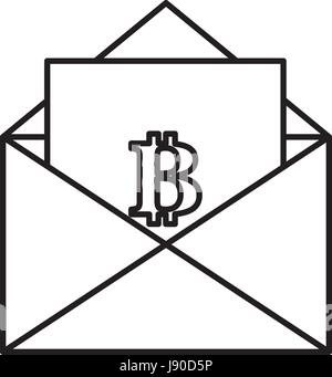 Enveloppe avec symbole bitcoin Illustration de Vecteur