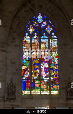 Vitraux de l'église Saint-Malo en 1854 à Dinan, France. Banque D'Images