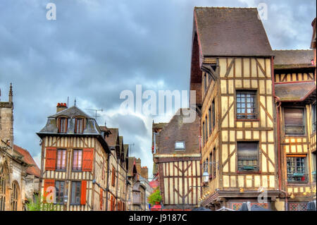Maisons traditionnelles à Troyes, France Banque D'Images