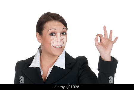 Businesswoman showing ok sign Banque D'Images