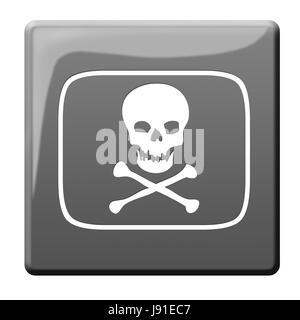 Crâne, poison, squelette, mort, cadavre, toxiques, signe, signal, Banque D'Images