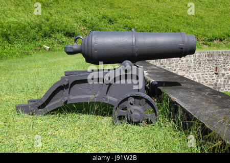 Cannon, british, soufre, Brimstone, base, Caraïbes, historique, national Banque D'Images