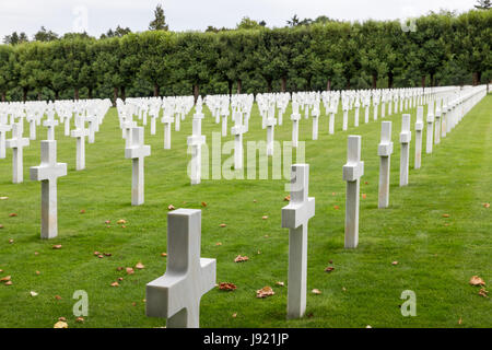 Cimetière américain près de Romagne-sous-Faucon pour la première guerre mondiale, l'un des soldats qui sont morts à la bataille de Verdun Banque D'Images