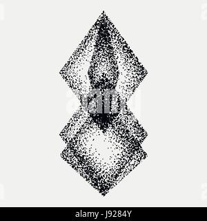 Impossible de définir et d'autres formes de tatouage, dotwork, blackwork tous faits de points. Figures géométriques, sacré étoile et cubes Illustration de Vecteur