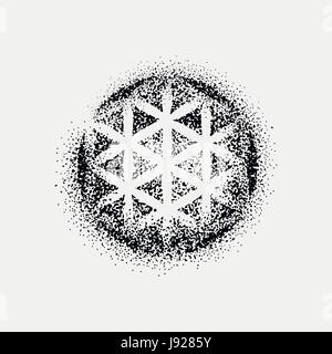Impossible de définir et d'autres formes de tatouage, dotwork, blackwork tous faits de points. Figures géométriques, sacré étoile et cubes Illustration de Vecteur
