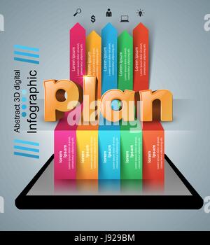 3d business plan d'infographie. Illustration de Vecteur