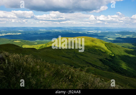 Hill, national, polish, lustrage, réserver, montagne, pelouse, vert, bleu, à pied, Banque D'Images