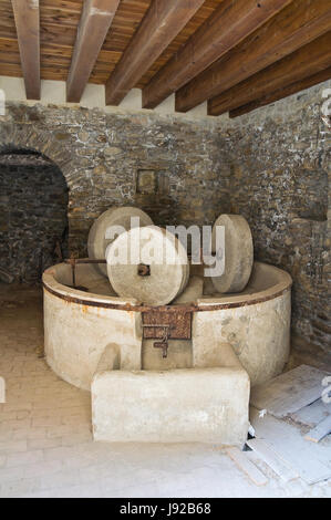 Hypogeum olive-presse. Banque D'Images