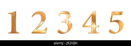 Lettres / chiffres d'or Banque D'Images