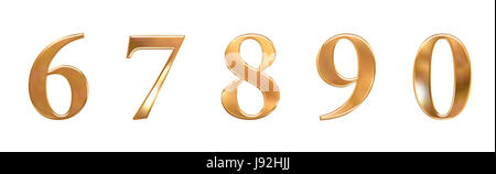 Lettres / chiffres d'or Banque D'Images