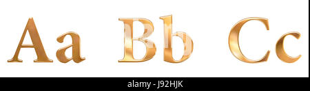 L'écriture, police, typographie, lumineux, brillant, compter, l'alphabet, d'or, d'or, Banque D'Images