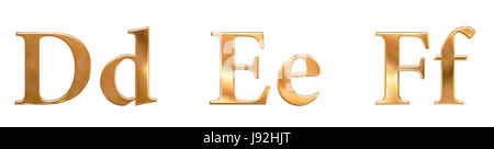 L'écriture, police, typographie, lumineux, brillant, compter, l'alphabet, d'or, d'or, Banque D'Images