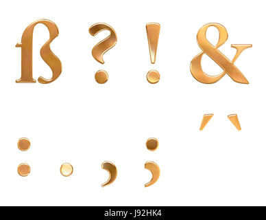 L'écriture, police, typographie, lumineux, brillant, compter, l'alphabet, d'or, d'or, Banque D'Images