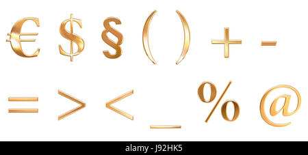 L'écriture, police, typographie, lumineux, brillant, compter, l'alphabet, d'or, d'or, Banque D'Images