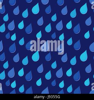 Gouttes de pluie tombant obliquement, dans l'illustration vectoriel continu stylisé tons de bleu Illustration de Vecteur