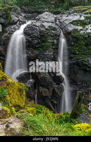 La rivière Nooksack Falls près de Mount Baker, Washington. Banque D'Images